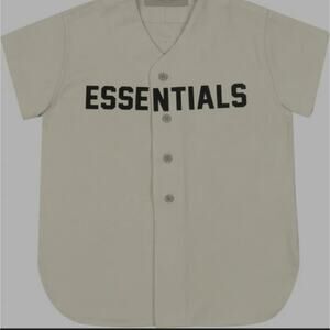 NWT Fear of God Essentials Kids Baseball Jersey in Wheat Size 10
